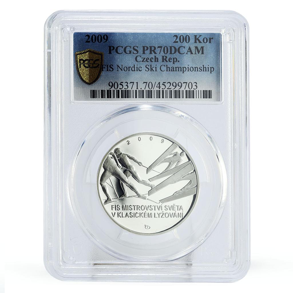 Czech Republic 200 korun FIS Ski World Championship PR70 PCGS silver coin 2009