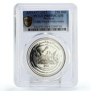 Morocco 250 dirhams 40 Years of the Green March PR69 PCGS silver coin 2015