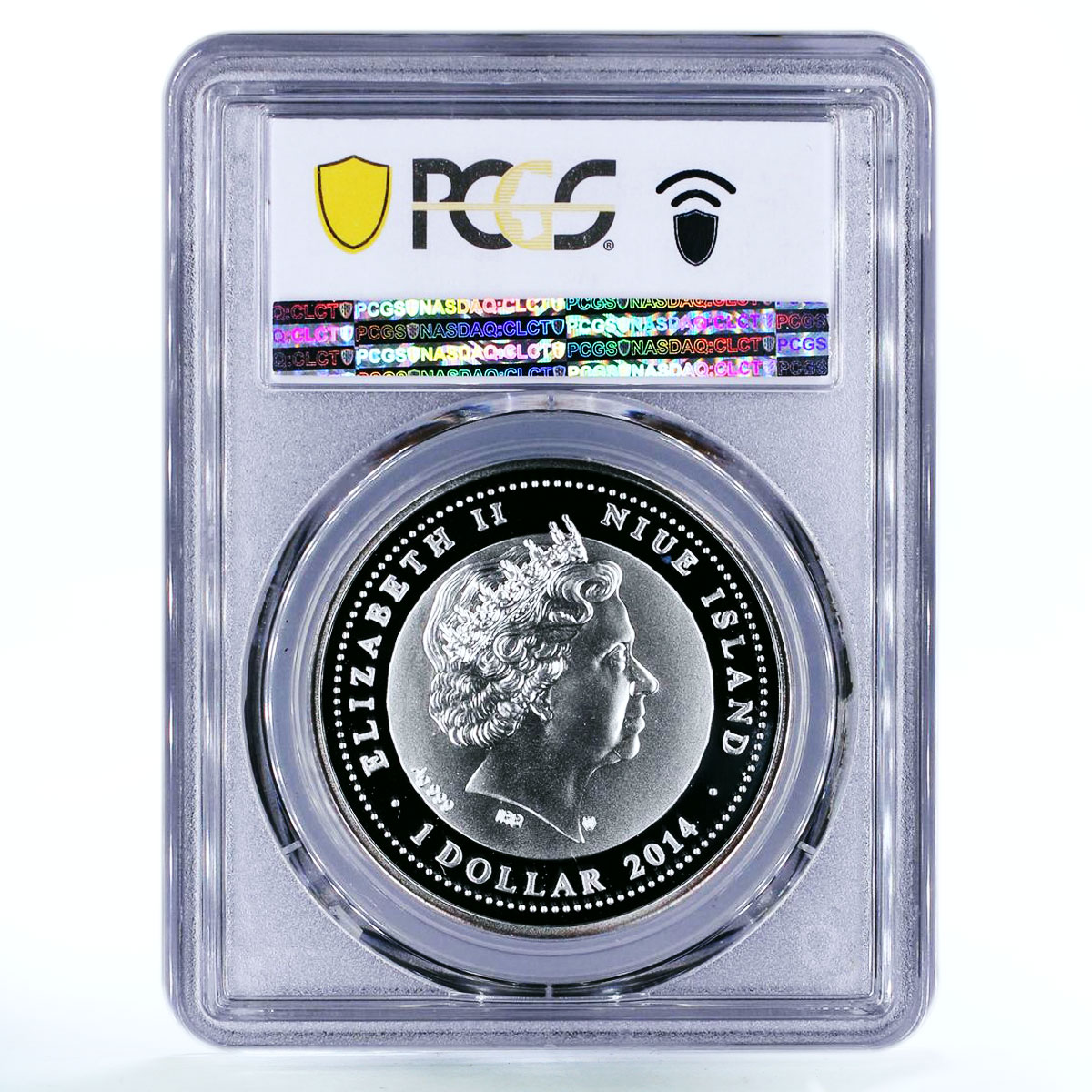 Niue 1 dollar Home Pets British Shorthair Cat PR69 PCGS colored silver coin 2014
