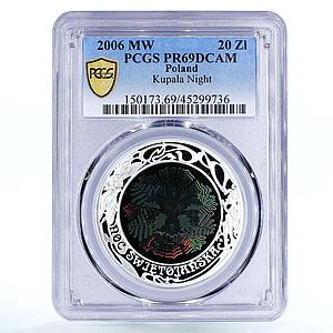 Poland 20 zlotych Folk Holidays Kupala Night Flower PR69 PCGS silver coin 2006