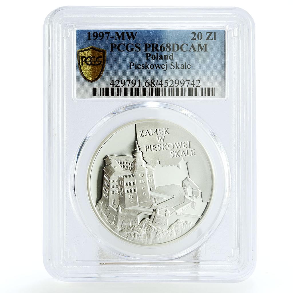 Poland 20 zlotych Polish Castle Pieskowa Scala PR68 PCGS silver coin 1997