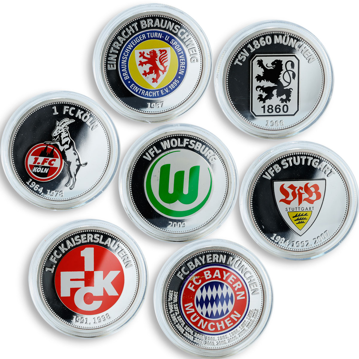 50 Years of Bundesliga 1963 - 2013 set of 13 medals Germany Football clubs FIFA