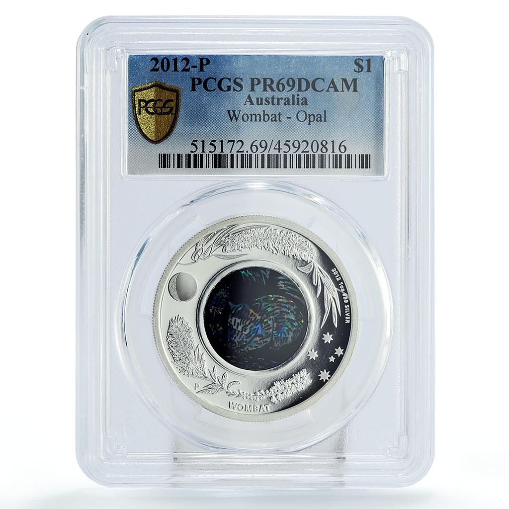 Australia 1 dollar Australian Opal The Wombat Fauna PR69 PCGS silver coin 2012