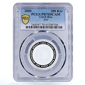 Czech Republic 200 korun International Monetary Fund PR70 PCGS silver coin 2000