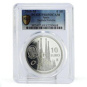 Spain 10 euro Antonio Gaudi Sagrada Architecture PR69 PCGS silver coin 2010