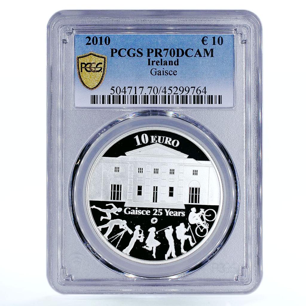 Ireland 10 euro 25 Years of Presidents Award Gaisce PR70 PCGS silver coin 2010