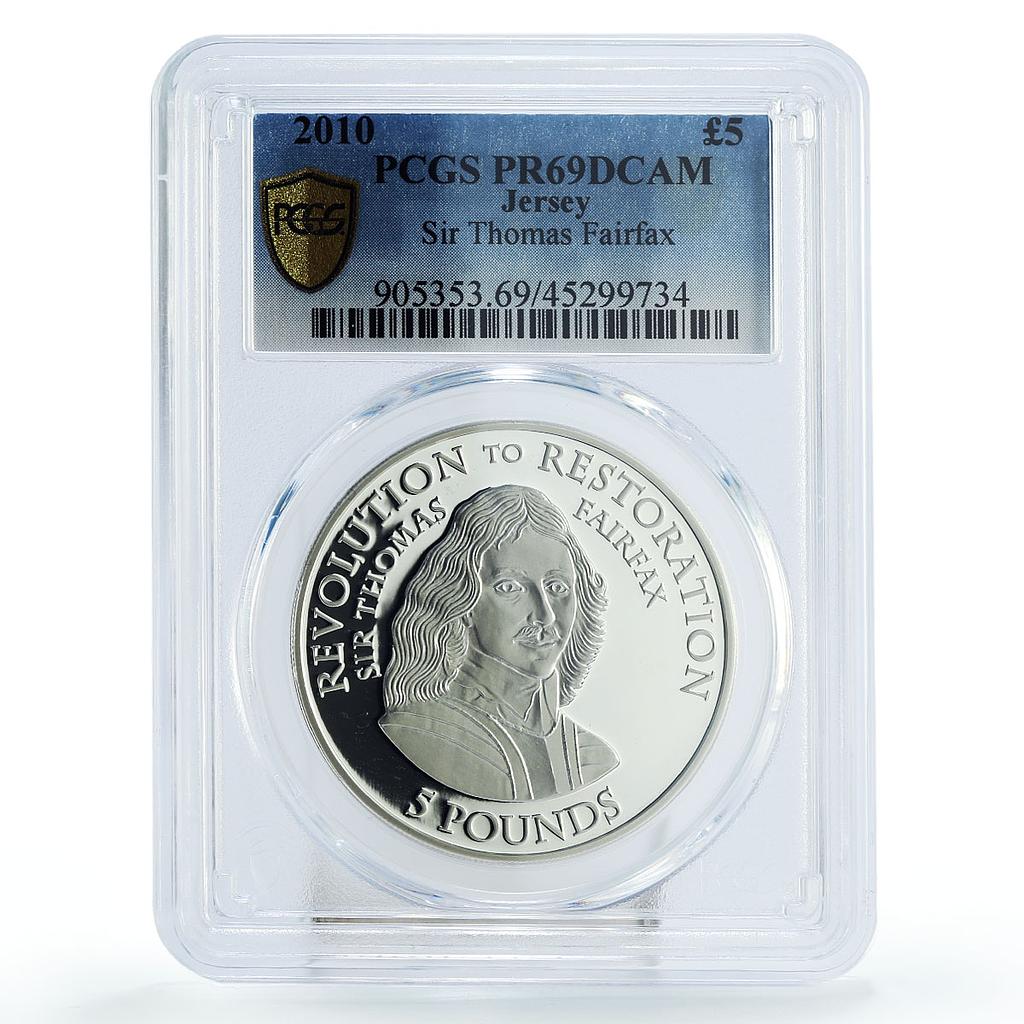 Bailiwick of Jersey 5 pounds Sir Thomas Fairfax PR69 PCGS silver coin 2010
