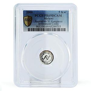 Malawi 5 kwacha Investment Coins Australian Kangaroo PR69 PCGS silver coin 2006