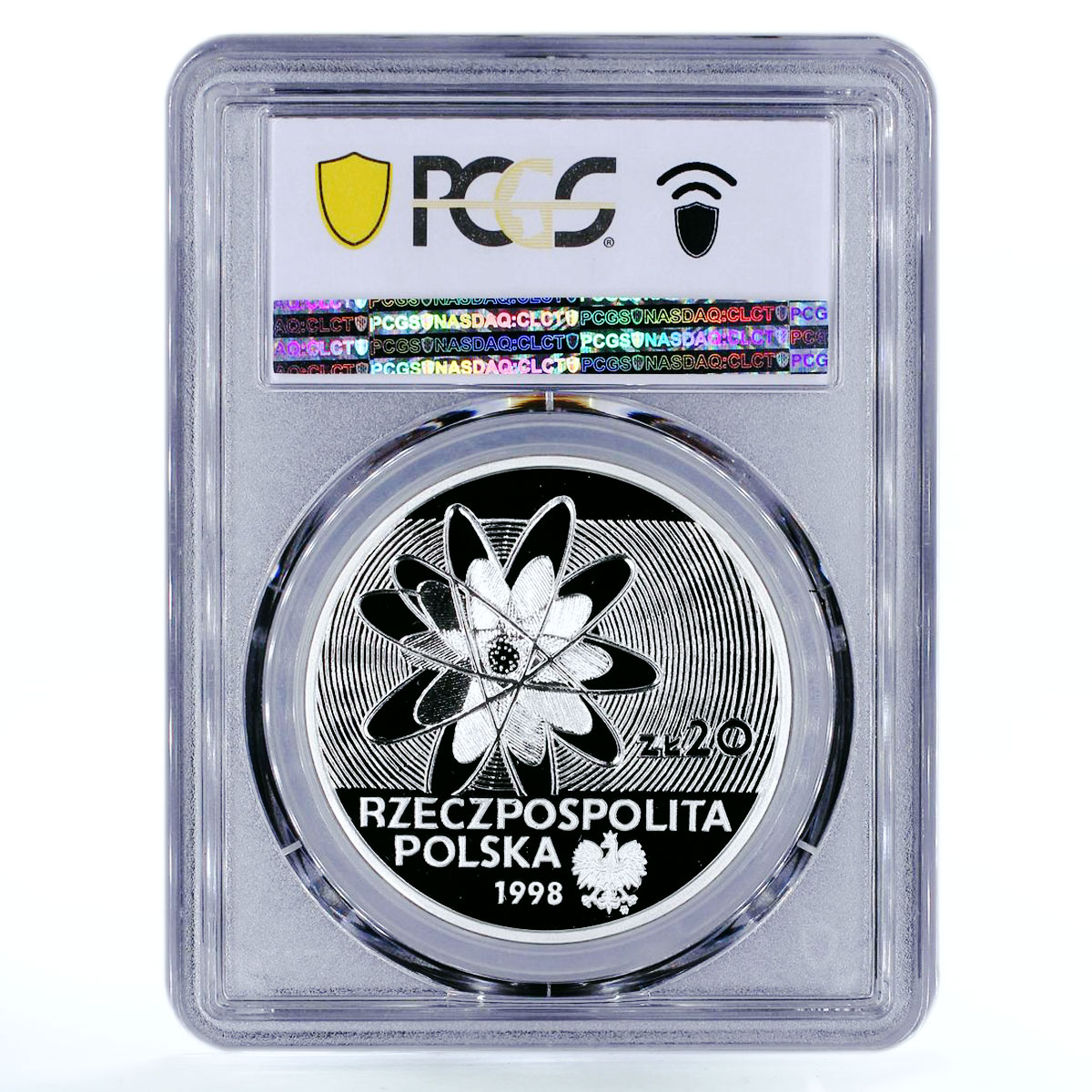 Poland 20 zlotych Discovering of Polonium and Radium PR70 PCGS silver coin 1998