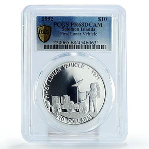 Solomon Islands 10 dollars First Lunar Vehicle Space PR68 PCGS silver coin 1992