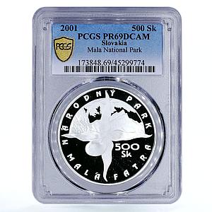 Slovakia 500 korun Nature Landscapes Mala Forest Park PR69 PCGS silver coin 2001