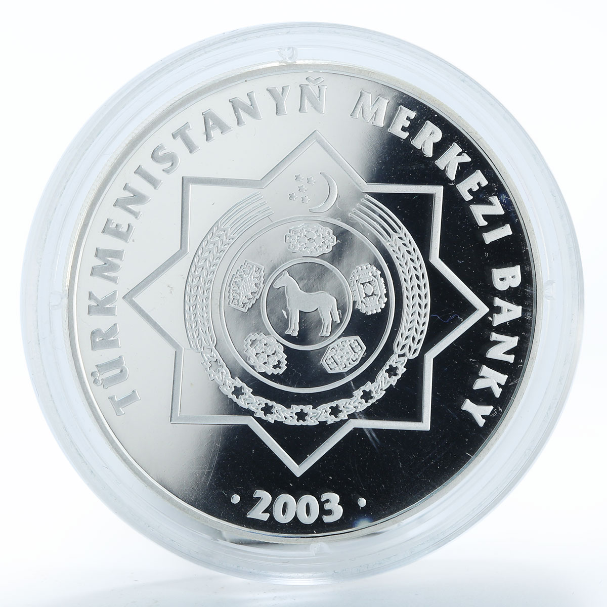 Turkmenistan 500 manat Great Turkmen Poet Mammetweli Kemine silver coin 2003