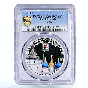 Cook Islands 5 dollars Kazan Russia Kremlin Churches PR69 PCGS silver coin 2011