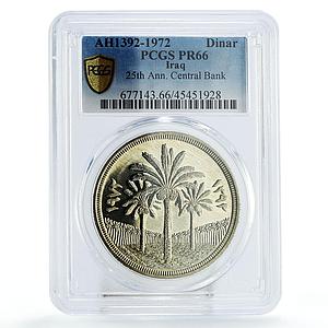 Iraq 1 dinar 25th Anniversary of Central Bank PR66 PCGS silver coin 1972