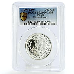 Poland 200000 zlotych Veterans Disabled Association PR69 PCGS silver coin 1994