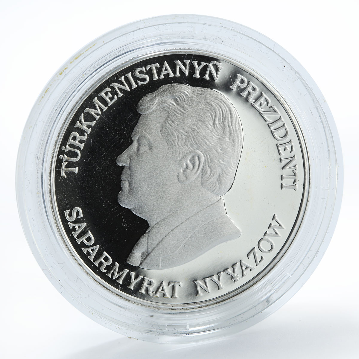 Turkmenistan 500 manat Red Book Tetraogallus caspius fauna silver coin 1996