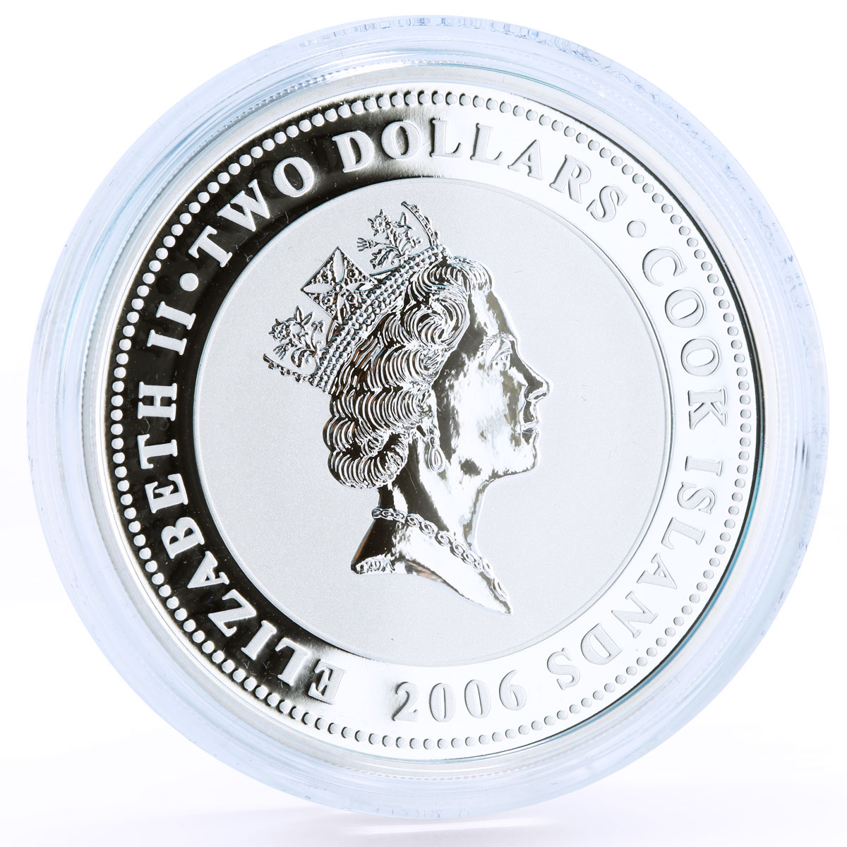 Cook Islands 2 dollars The Silver Age Poet Alex Blok colored silver coin 2006