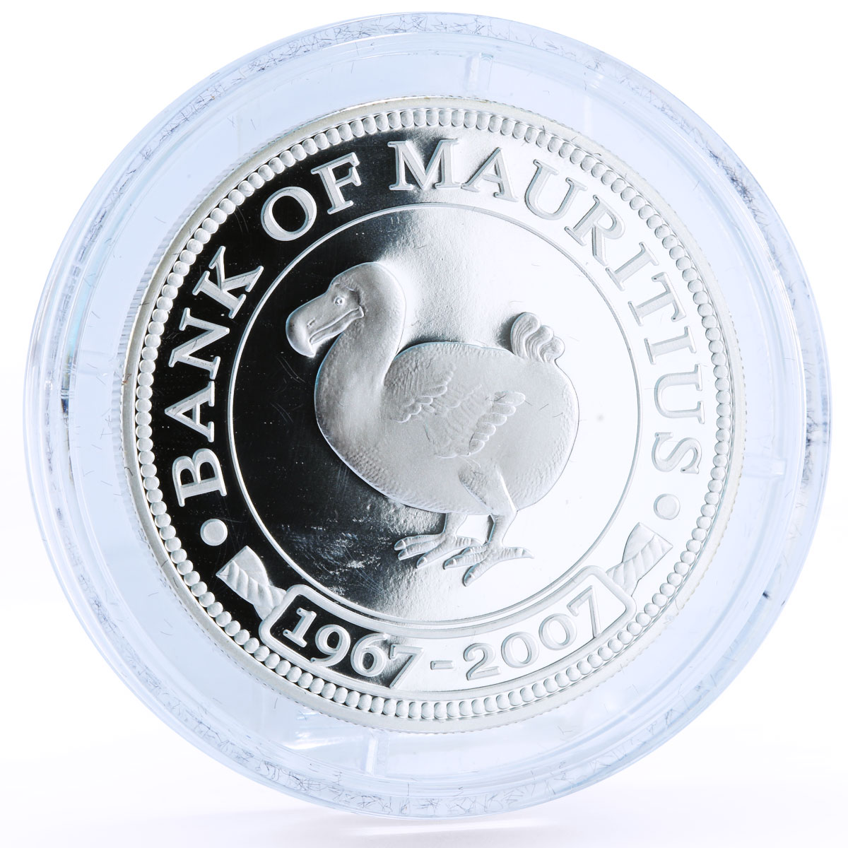 Mauritius 200 rupees The National Bank Building Dodo Bird proof silver coin 2007