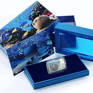 Niue 1 dollar Tropical Coral Fish Guineafowl Pufferfish colored silver coin 2013