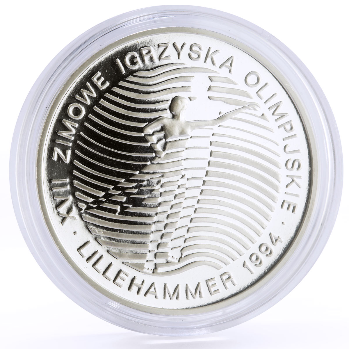 Poland 300000 zlotych Lillehammer Olympic Games Figure Skating silver coin 1993