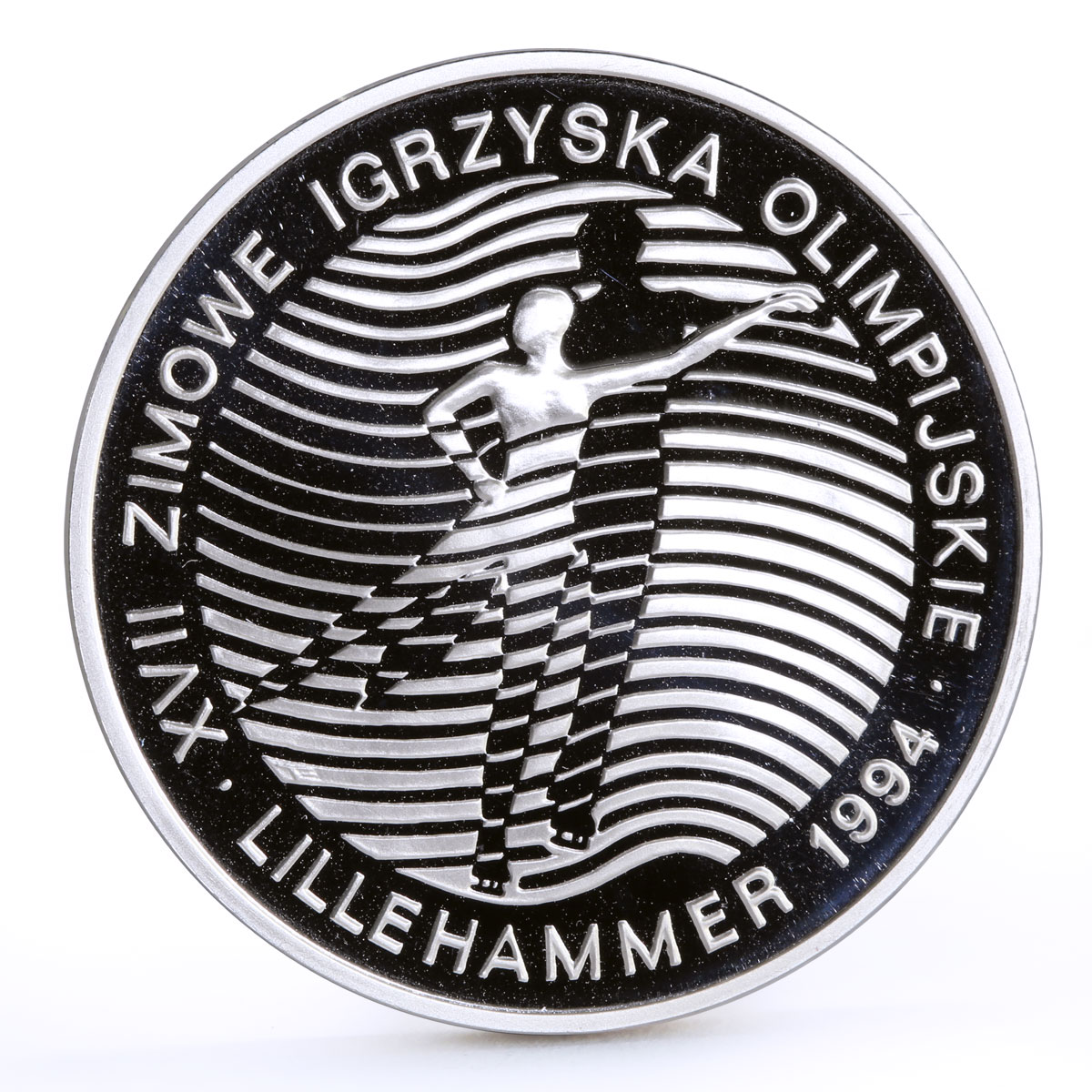 Poland 300000 zlotych Lillehammer Olympic Games Figure Skating silver coin 1993