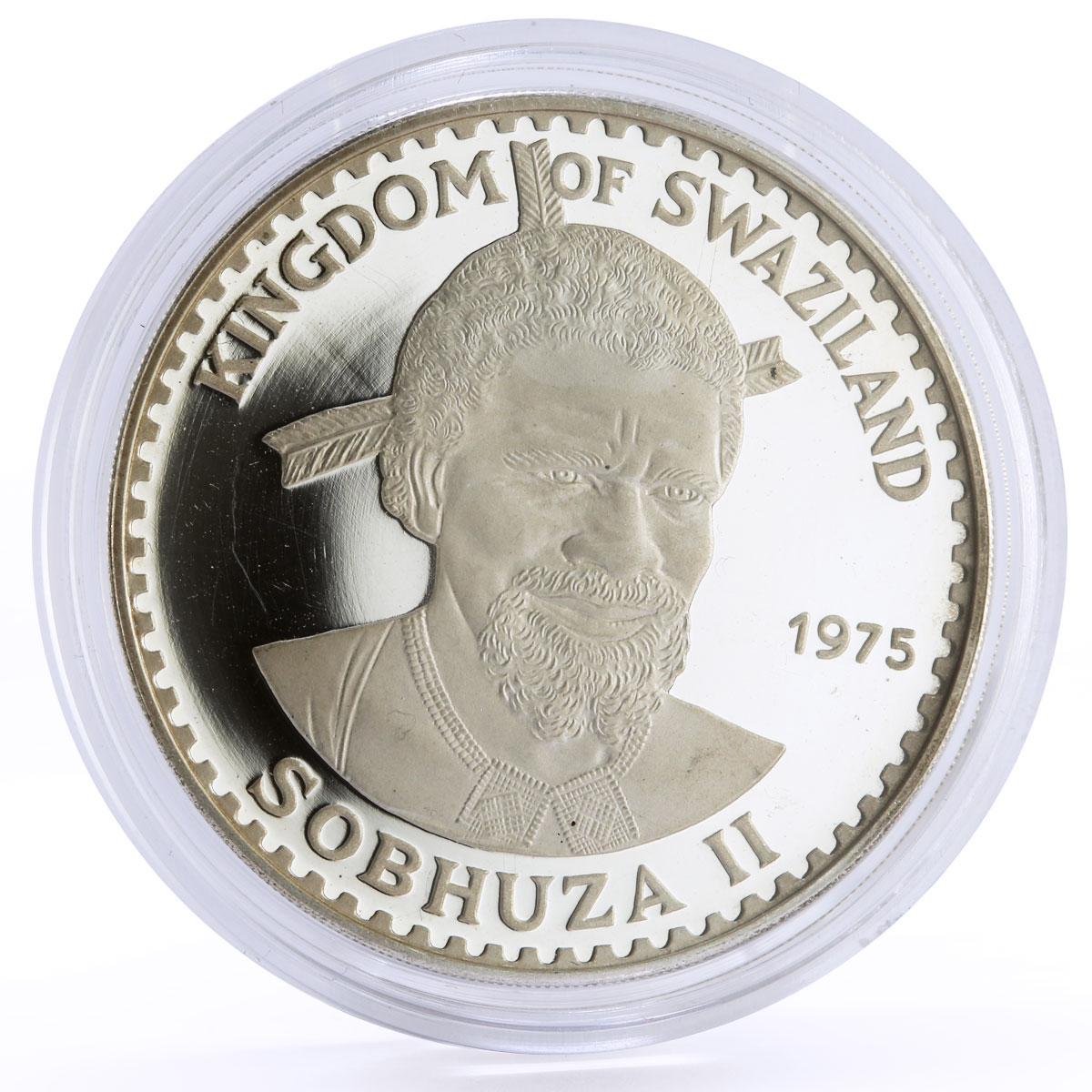 Swaziland 10 emalangeni King Sobhuza II Heron Bird silver coin 1975