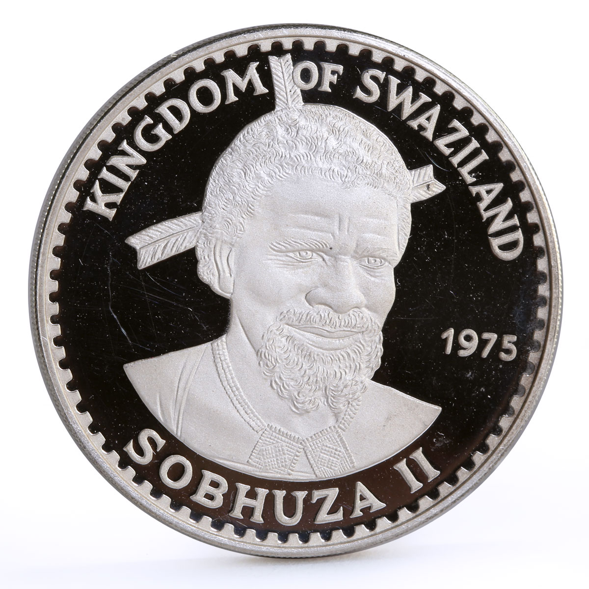 Swaziland 10 emalangeni King Sobhuza II Heron Bird silver coin 1975