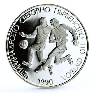 Bulgaria 25 leva Football World Cup in Italy Players proof silver coin 1989