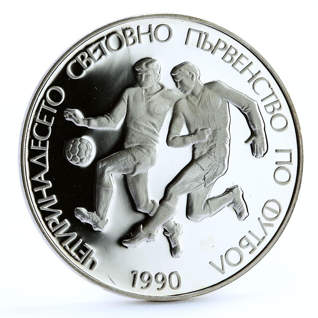 Bulgaria 25 leva Football World Cup in Italy Players proof silver coin 1989