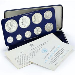 Jamaica set of 9 coins The Coinage of Jamaica proof silver coins 1976