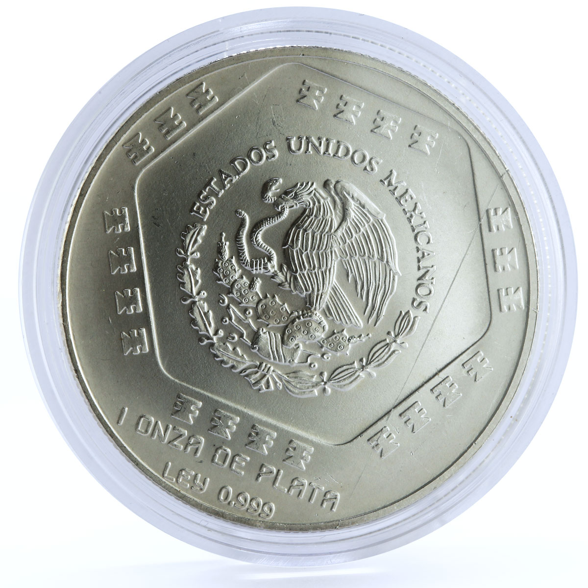 Mexico 5 pesos Precolombina series Chaac Mool silver coin 1994