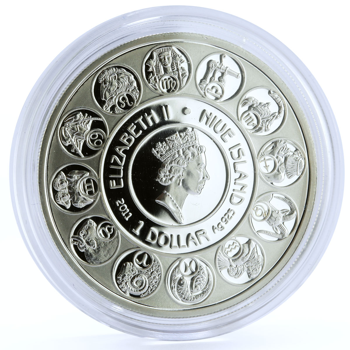 Niue 1 dollar Alphonse Mucha Zodiac series Virgo colored silver coin 2011