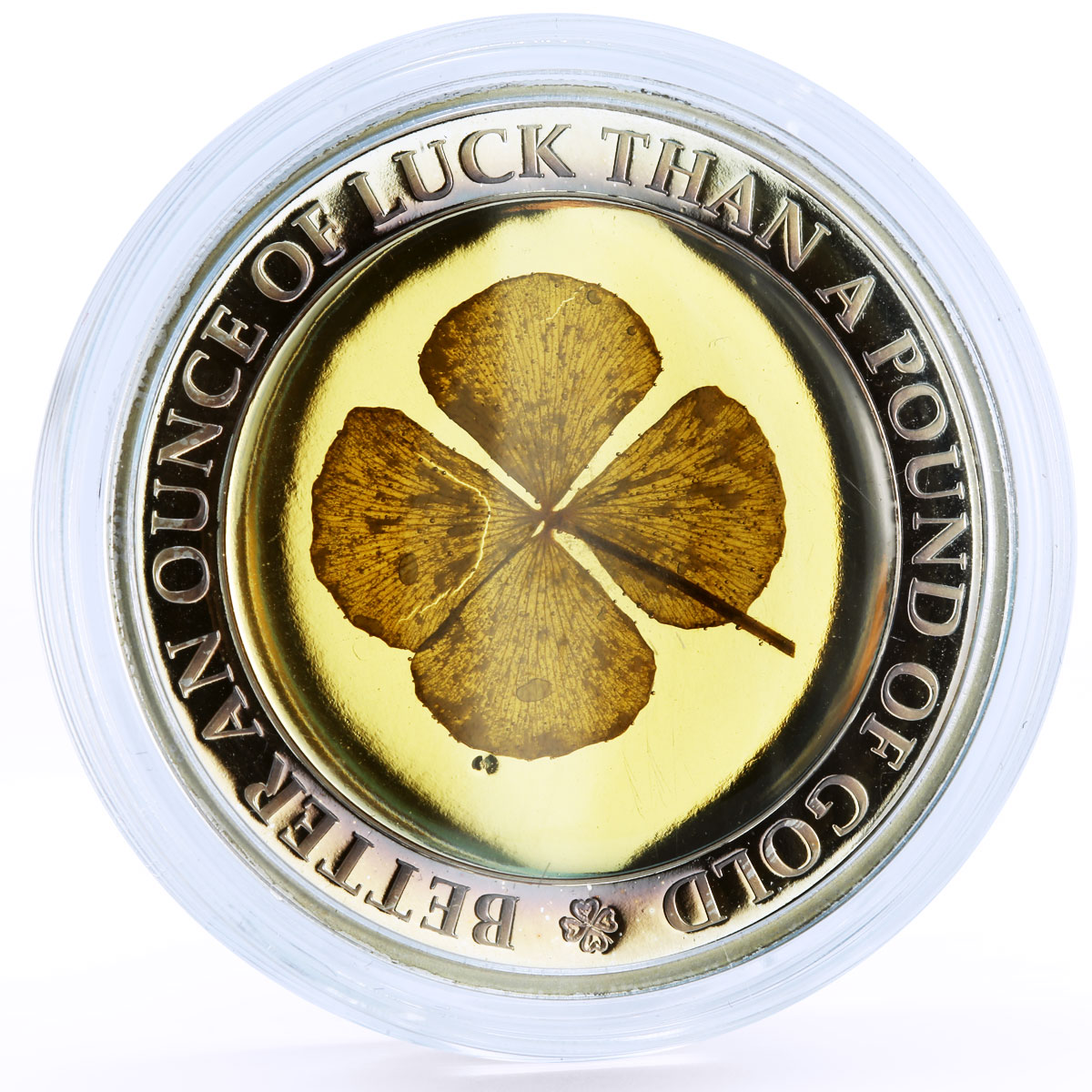 Palau 5 dollars Lucky Symbols Clover Leaf Good Luck gilded silver coin 2006