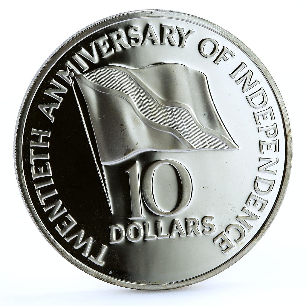 Trinidad and Tobago 10 dollars Independence National Flag proof silver coin 1982