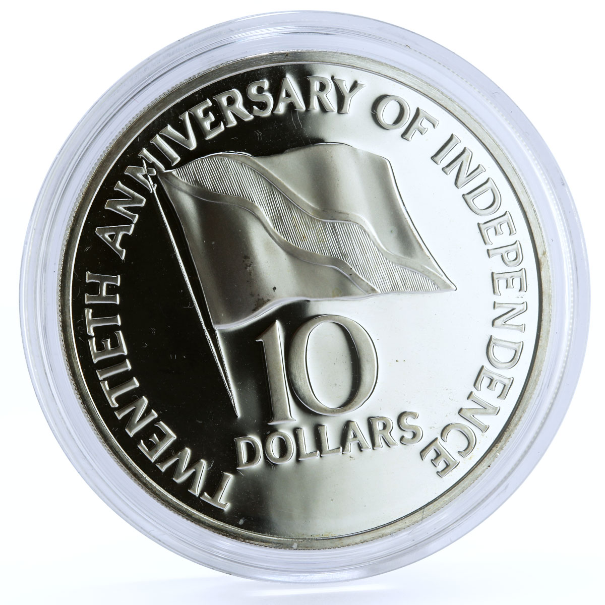 Trinidad and Tobago 10 dollars Independence National Flag proof silver coin 1982