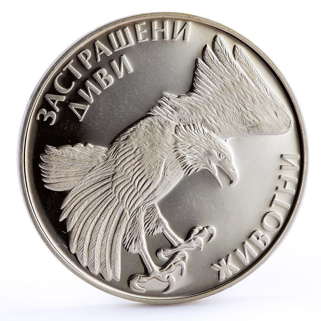 Bulgaria 100 leva Endangered Wildlife Imperial Eagle Fauna silver coin 1992