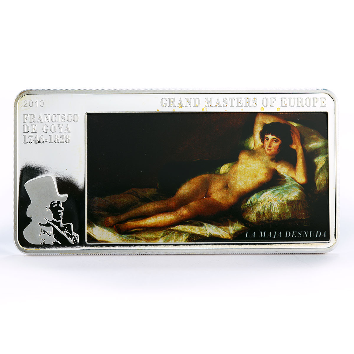 Cook Islands 20 dollars Francisco de Goya La Maja Desnuda Art silver coin 2010