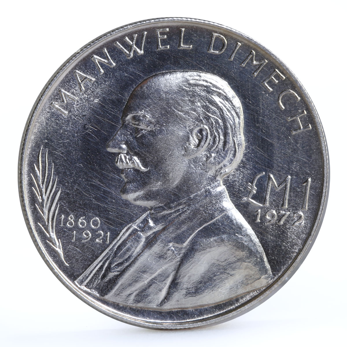 Malta 1 lira Famous People Philosopher Socialist Manwel Dimech silver coin 1972