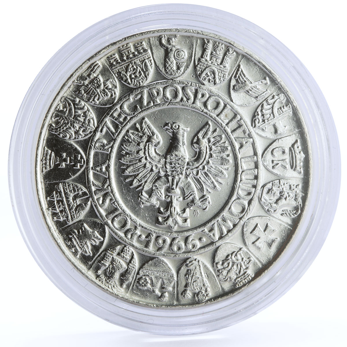 Poland 100 zlotych Polish State Millennium Royal Statues silver coin 1966