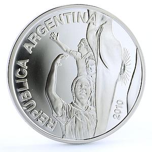 Argentina 5 pesos Football World Cup in South Africa Players silver coin 2010