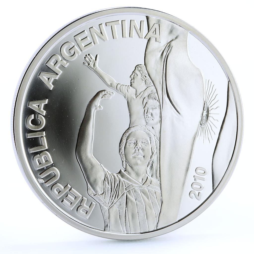 Argentina 5 pesos Football World Cup in South Africa Players silver coin 2010