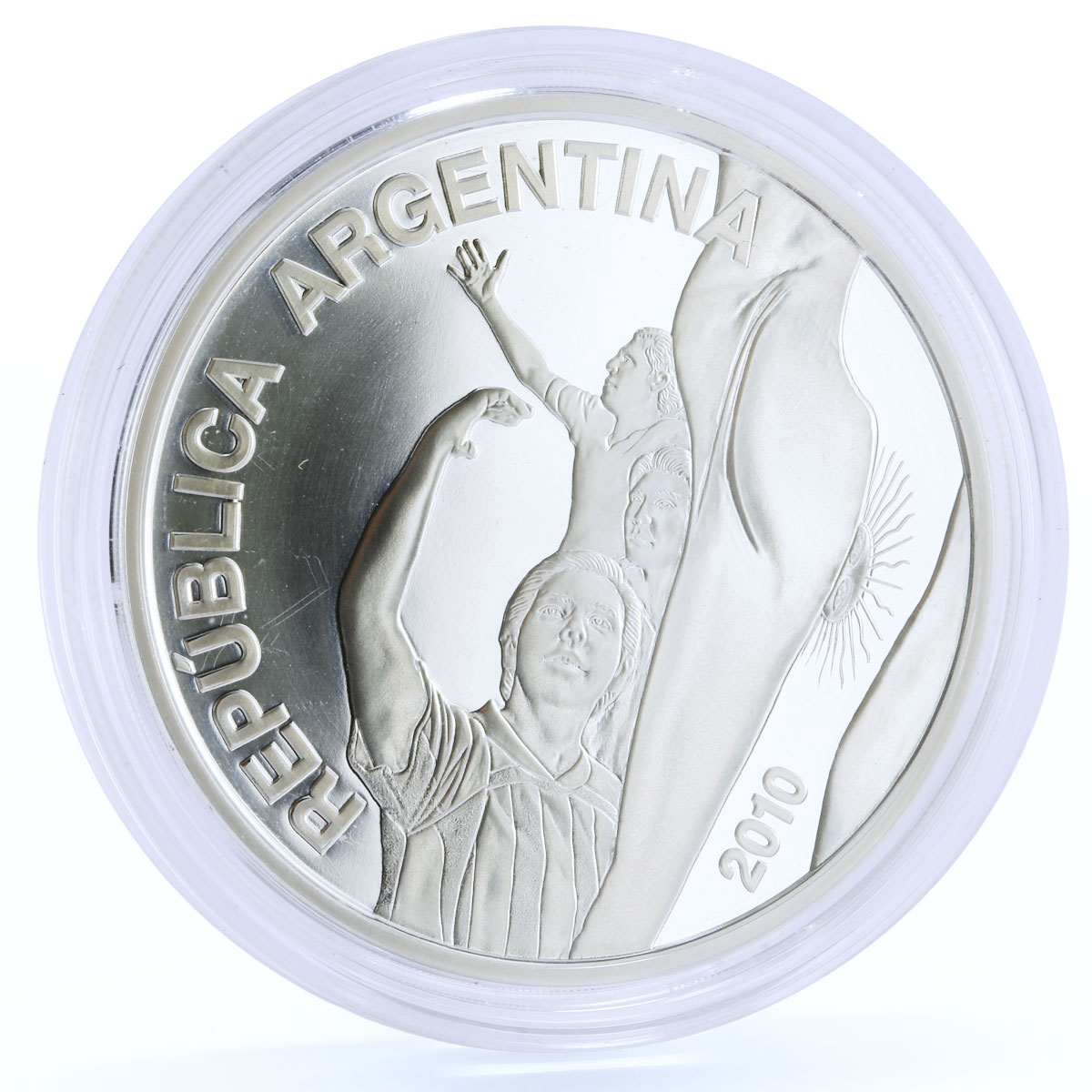 Argentina 5 pesos Football World Cup in South Africa Players silver coin 2010