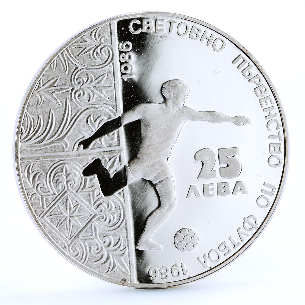 Bulgaria 25 leva Football World Cup in Mexico Player proof silver coin 1986