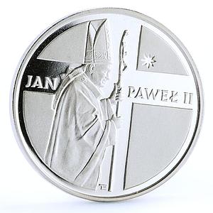 Poland 10000 zlotych Vatican Pope Jan Paul II proof silver piedfort coin 1989