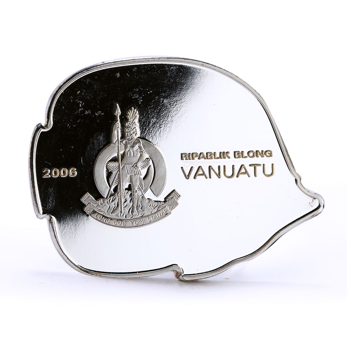 Vanuatu 50 vatu Tropical Fish series Butterflyfish proof silver coin 2006