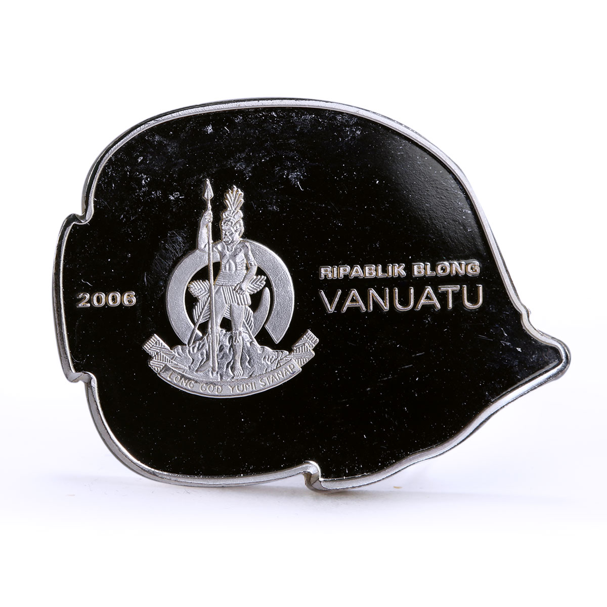 Vanuatu 50 vatu Tropical Fish series Butterflyfish proof silver coin 2006