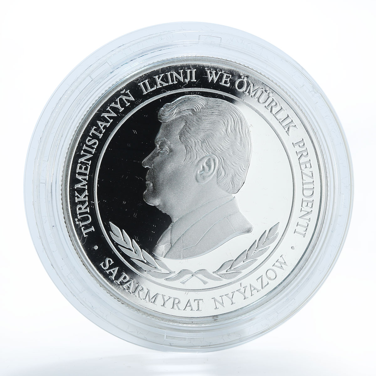 Turkmenistan 500 manat Uzun Hasan Beg Turkmen Sultan silver coin 2001
