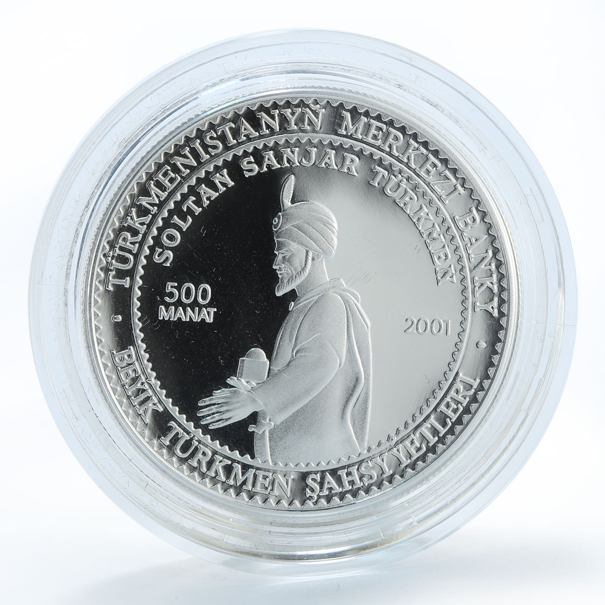 Turkmenistan 500 manat sultan SanjarTurkmenistan Seldjuk silver proof coin 2001