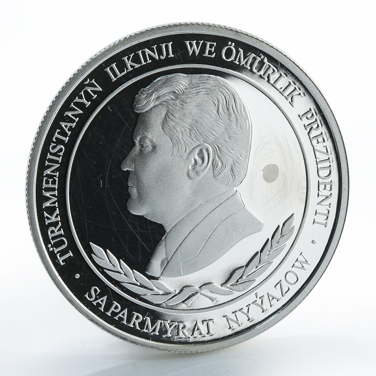 Turkmenistan 500 manat Mohammad Bairam Khan Turkmen silver coin 2001