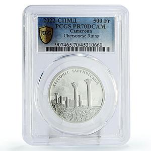 Cameroon 500 francs Culture Heritage Chersonese Ruins PR70 PCGS silver coin 2022